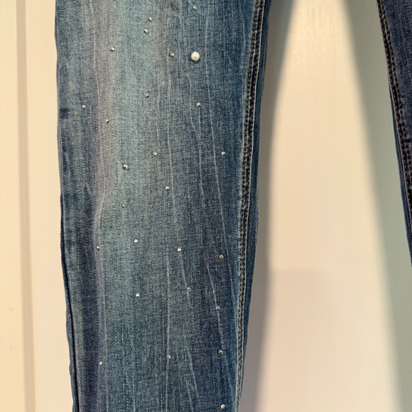 Rhinestone and Pearl Embellished Seven Jeans - Picture 7 of 15